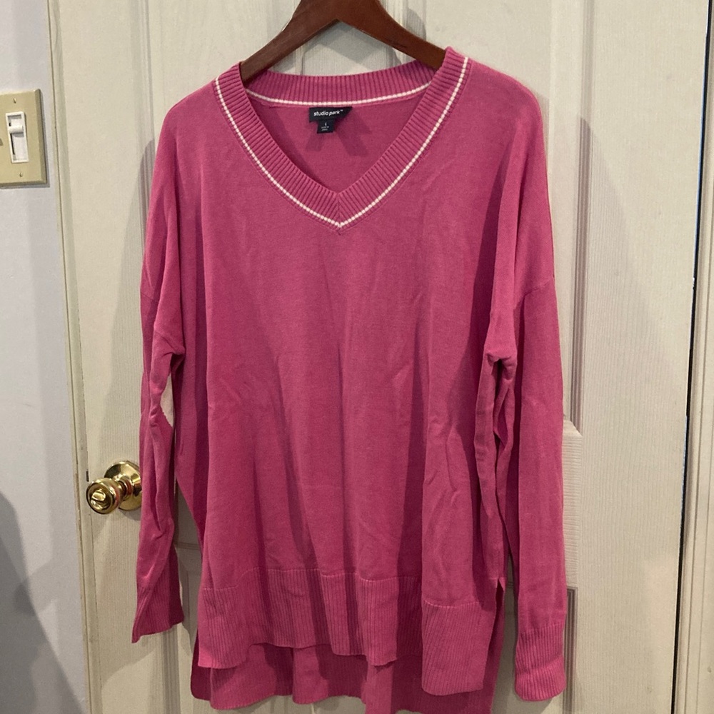 NWOT Studio Park Heart Patch Sweater